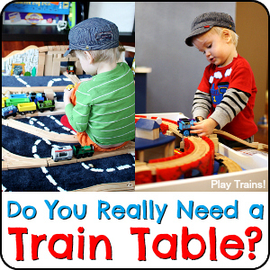 Do you really need a train table? Honest advice and the pros and cons of train tables from a wooden train expert and mom. http://play-trains.com/