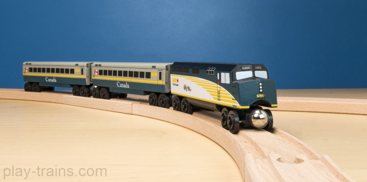 realistic wooden trains